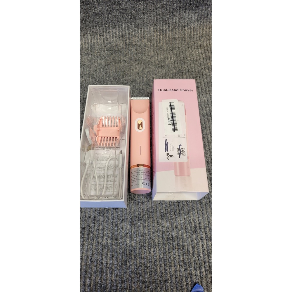 Dual-Head Electric Shaver Pink Waterproof Wet Dry Rechargeable Trimmer ZB-021B